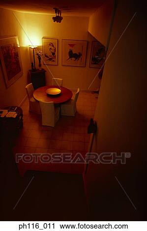 Dining room, high-angle view View Large Photo Image Stock Image - Dining room, high-angle view. Fotosearch