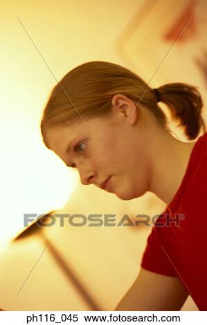 Stock Photography - Side profile of a Caucasian woman. Fotosearch