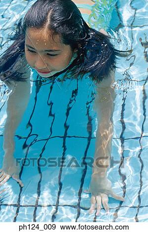 Young girl swimming in the pool View Large Photo Image Stock Photo - Young girl swimming in the pool. Fotosearch