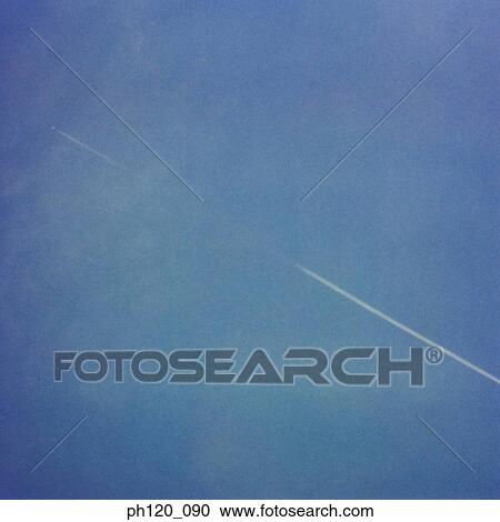 Stock Image - Contrail of Airplane . Fotosearch