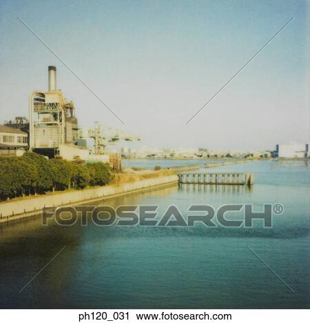Industrial estate across the sea View Large Photo Image Stock Image - Industrial estate across the sea. Fotosearch