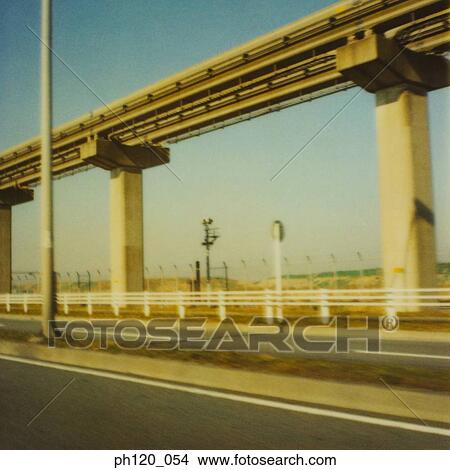 Monorail track by the road View Large Photo Image Picture - Monorail track by the road. Fotosearch