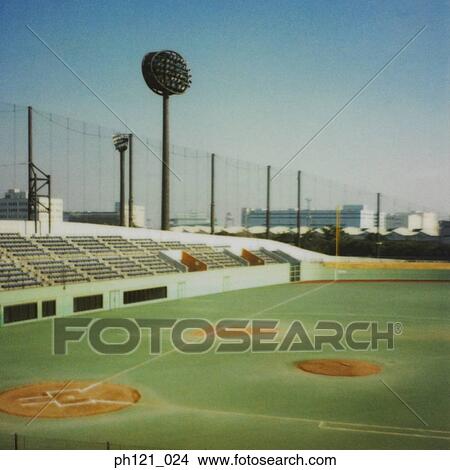Picture - Empty baseball stadium. Fotosearch