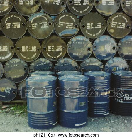 Industrial waste barrels View Large Photo Image Stock Photo - Industrial waste barrels. Fotosearch