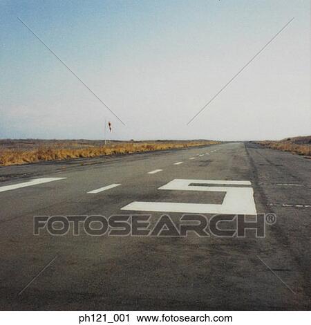 Stock Image - Number 5 marking on road. Fotosearch