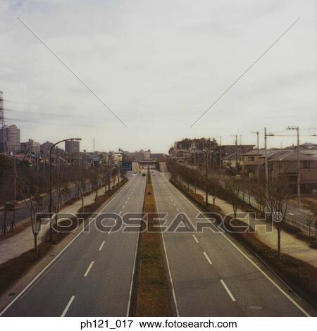 Parallel roads along residential area View Large Photo Image Stock Photo - Parallel roads along residential area. Fotosearch