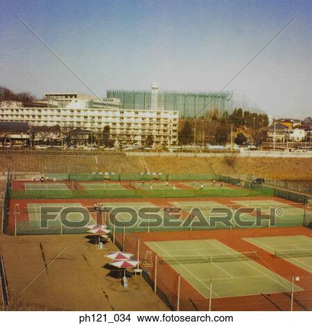 Picture - Tennis courts. Fotosearch