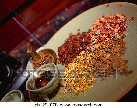 Variety of spa therapy herbs and spices View Large Photo Image Stock Photo - Variety of spa therapy herbs and spices. Fotosearch