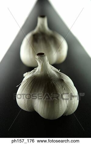 Stock Photograph - Two bulbs of garlic. Fotosearch