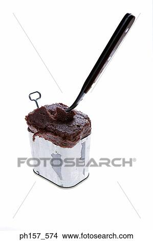 A fork sticking out of a can of spam View Large Photo Image Picture - A fork sticking out of a can of spam. Fotosearch