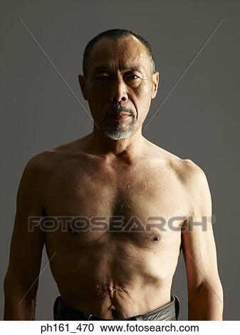 Close-up of mature man, shirtless View Large Photo Image Stock Image - Close-up of mature man, shirtless. Fotosearch
