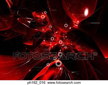 Stock Photograph - Abstract digitally generated image in black and red. Fotosearch