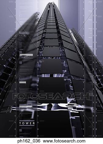 Abstract image of a tower moving upward View Large Photo Image Stock Photograph - Abstract image of a tower moving upward. Fotosearch