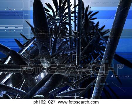 Three dimensional dark objects against a blue background View Large Photo Image Stock Photo - Three dimensional dark objects against a blue background. Fotosearch