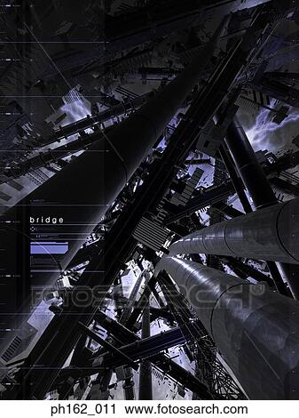 Stock Image - Three dimensional structural abstract graphics. Fotosearch