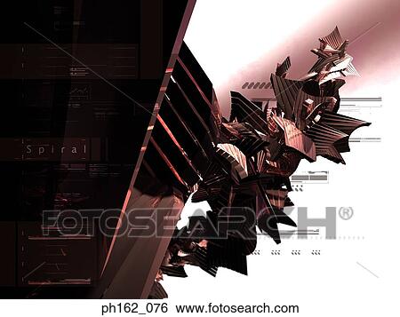 Abstract image of a three dimensional object in bronze, against a white background View Large Photo Image Stock Photograph - Abstract image of a three dimensional object in bronze, against a white background. Fotosearch