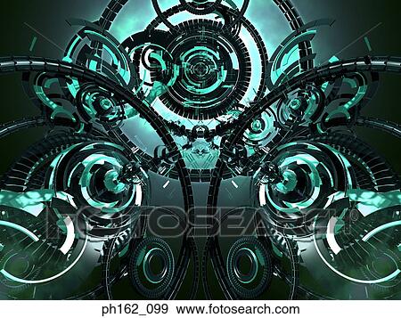 Stock Photo - Abstract image of machine parts in symmetry. Fotosearch