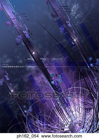 Abstract image of three dimensional objects and neon lights View Large Photo Image Picture - Abstract image of three dimensional objects and neon lights. Fotosearch