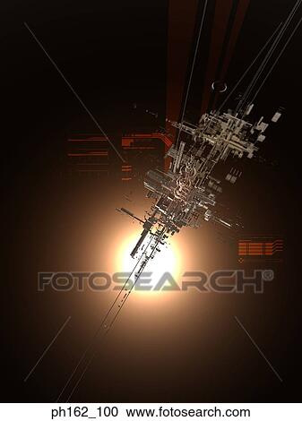 Abstract image of three dimensional object in the universe, with a ball of light View Large Photo Image Stock Image - Abstract image of three dimensional object in the universe, with a ball of light. Fotosearch