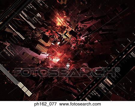 Abstract image of three dimensional objects exploding View Large Photo Image Stock Photo - Abstract image of three dimensional objects exploding. Fotosearch