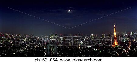 City by night View Large Photo Image Picture - City by night. Fotosearch