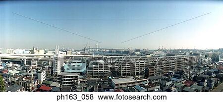 Stock Photo - City view, elevated angle. Fotosearch