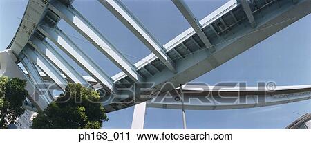 Stock Image - Overhead metal structure, low angle. Fotosearch