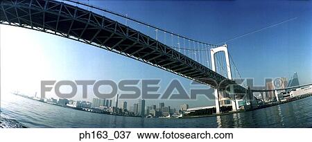Rainbow Bridge, Japan, Tokyo, Odaiba View Large Photo Image Stock Photo - Rainbow Bridge, Japan, Tokyo, Odaiba. Fotosearch