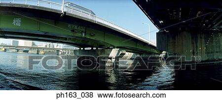 Stock Photo - View of bridge over river. Fotosearch