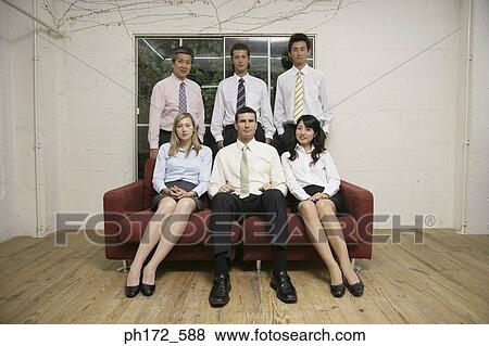 Stock Photo - Portrait of six executives. Fotosearch