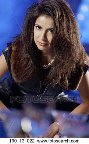 Stock Image - Female, Brunette, One, Alcohol, People. Fotosearch