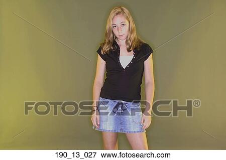 Stock Photo - People, Children, One, Child, Single, Skirt, Girl. Fotosearch