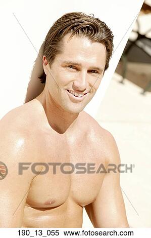 Stock Photography - Tatoo, Caucasian, Beach, Portraits, People, Sunbathe. Fotosearch