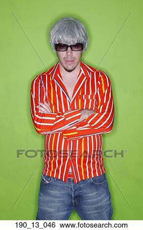 Stock Photograph - Untypical, Colourful, Stripe, Caucasian, Young, People. Fotosearch