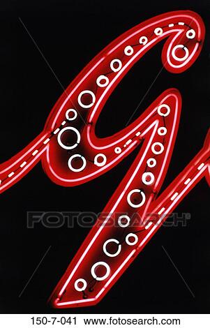 Stock Image - Font, Bulb, Letters, Marquee, Type, Neon. Fotosearch