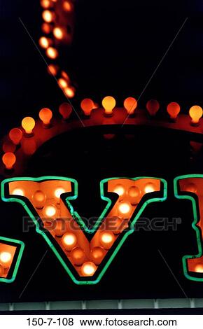 Stock Photo - Font, Type, Marquee, English, Lights, Bulb. Fotosearch