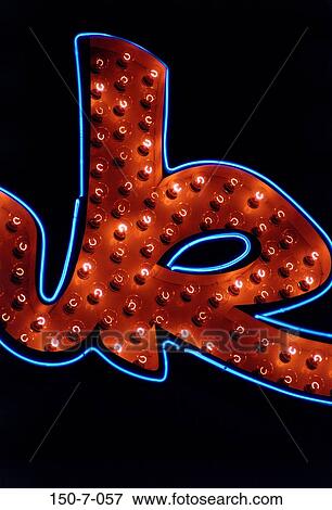 Stock Photo - Light, Word, Font, Night, Alphabet, Typography, Type. Fotosearch