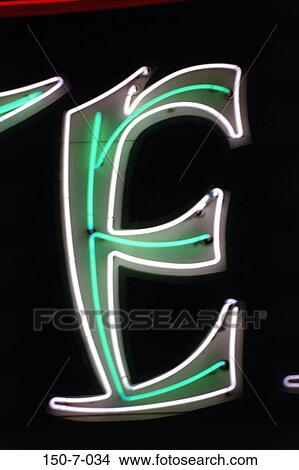 Night, Neon, Word, Letters, Marquee, Light View Large Photo Image Picture - Night, Neon, Word, Letters, Marquee, Light. Fotosearch