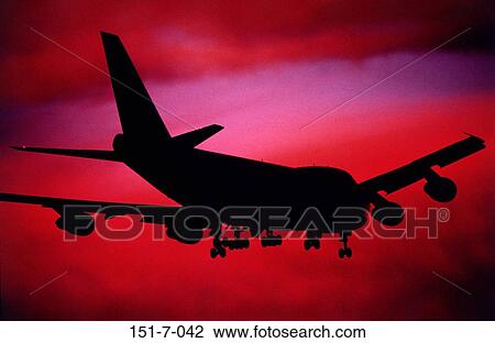 Day, Clouds, Sunset, Commercial, Fly, Aviation, Silhouette View Large Photo Image Stock Image - Day, Clouds, Sunset, Commercial, Fly, Aviation, Silhouette. Fotosearch