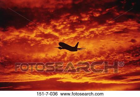 Stock Photograph - Landing, Airplane, Travel, Clouds, Airliner, Airplanes, Airline. Fotosearch