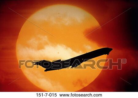 Stock Photography - Soar, 727, Off, Aircraft, Fly, Outside, Sun. Fotosearch