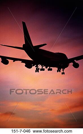 Sunset, Airline, Land, Travelling, Aircraft, Cloud, Airplane View Large Photo Image Stock Photograph - Sunset, Airline, Land, Travelling, Aircraft, Cloud, Airplane. Fotosearch