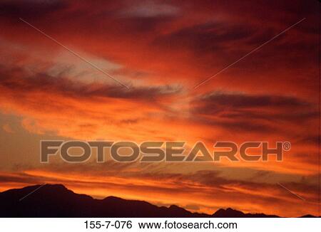 Stock Photograph - Skies, Sunset, Sunrise, Clouds, Backgrounds, Cloud, Sky. Fotosearch