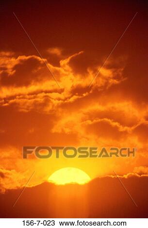 Stock Image - Daybreak, Skies, Sunset, RA, Background, Dawn, Solstice. Fotosearch