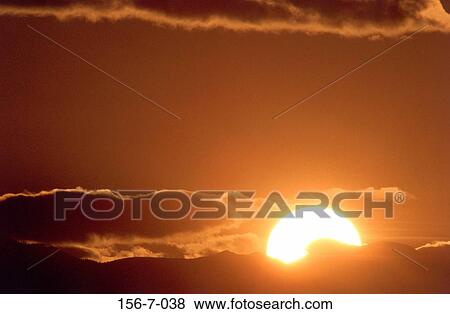 Stock Photo - Sky, Heaven, Clouds, Warmth, Setting, Time, Background. Fotosearch
