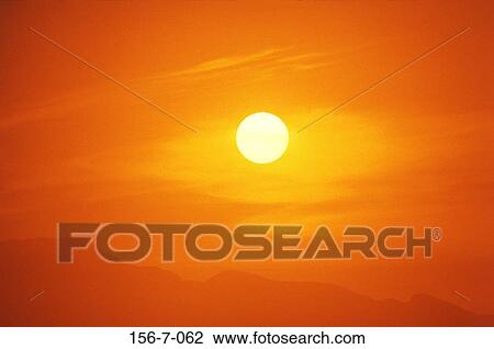 Stock Image - Sky, Time, Heaven, Background, Setting, Warmth. Fotosearch