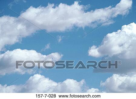Stock Photo - Background, Backgrounds, Blue, Skies, Weather, Cumulus, Cloud. Fotosearch