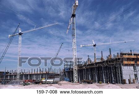 Construction, Construction, Crane, Construction, Building, Frame, Horn View Large Photo Image Stock Photo - Construction, Construction, Crane, Construction, Building, Frame, Horn. Fotosearch