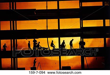 Construction, Day, Horn, Construction, Building, Silhouette View Large Photo Image Picture - Construction, Day, Horn, Construction, Building, Silhouette. Fotosearch