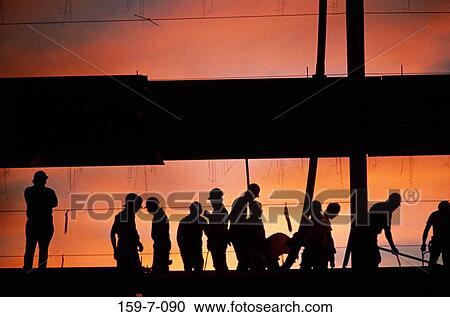 Site, Construction, Silhouette, Commercial, Building, Workman View Large Photo Image Stock Image - Site, Construction, Silhouette, Commercial, Building, Workman. Fotosearch